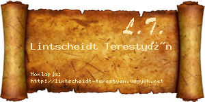 Lintscheidt Terestyén névjegykártya